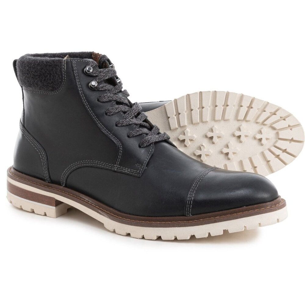 NEW! $185 Johnston & Murphy Barrett Cap Toe Ankle Boots!  8.5 or 9  Gray Leather